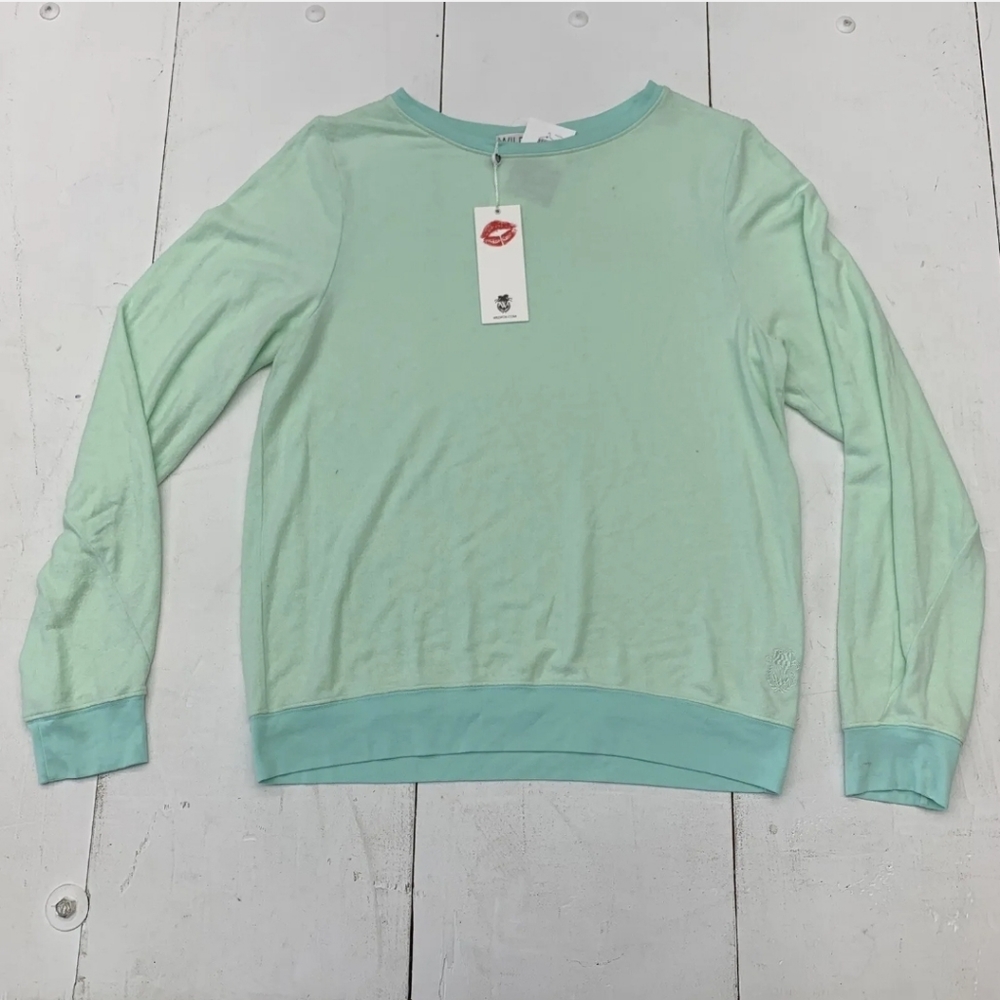 Wildfox Womens Light Blue Pullover Sweater size XL